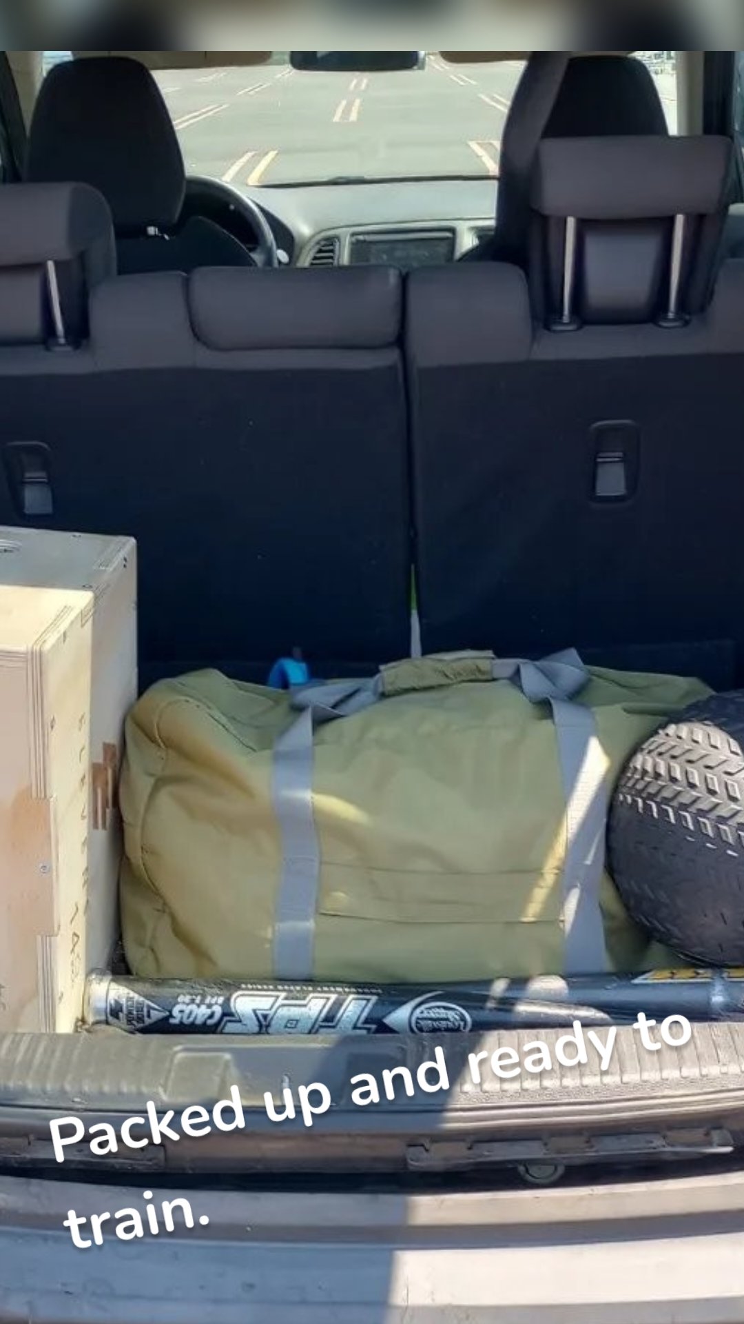 Packed up and ready to train. 